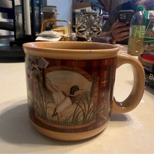 Russ Berrie and Co Inc.Coffee Ceramic 14 Oz Mug Duck Plaid Cottage Decorative